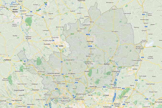 Map Hertfordshire