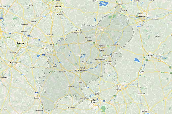 Map Northamptonshire