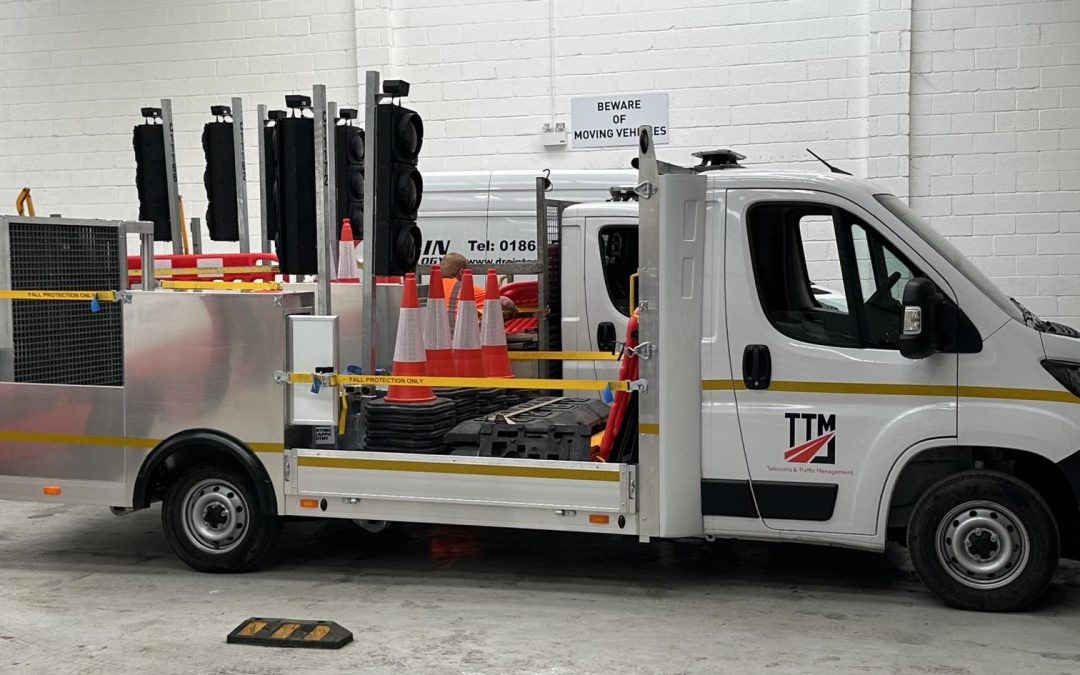 Two of our traffic management vehicles all loaded ready for their jobs tomorrow.