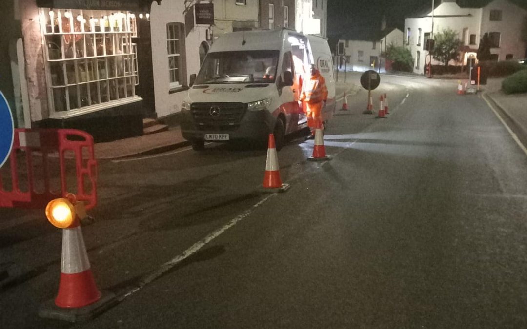 Tonight we have one of our telecom teams out undertaking some installation work.