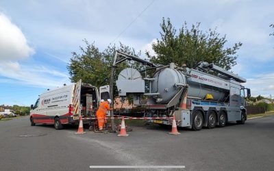 Good to see one of our big girls (Noo Noo) out today working alongside a camera van undertaking a storm culvert clean and survey