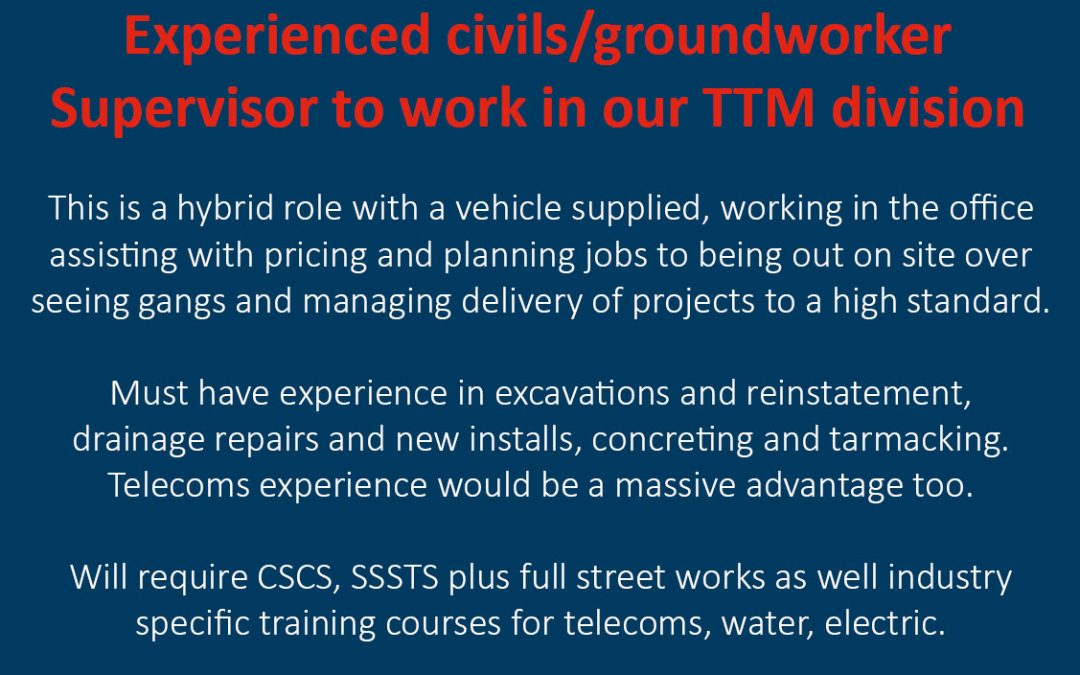 Do you have experience as a civil/groundworker and have supervisor experience?