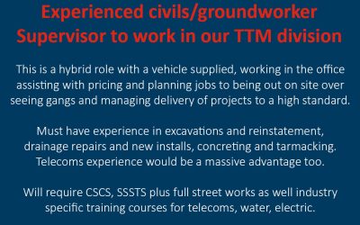 Do you have experience as a civil/groundworker and have supervisor experience?