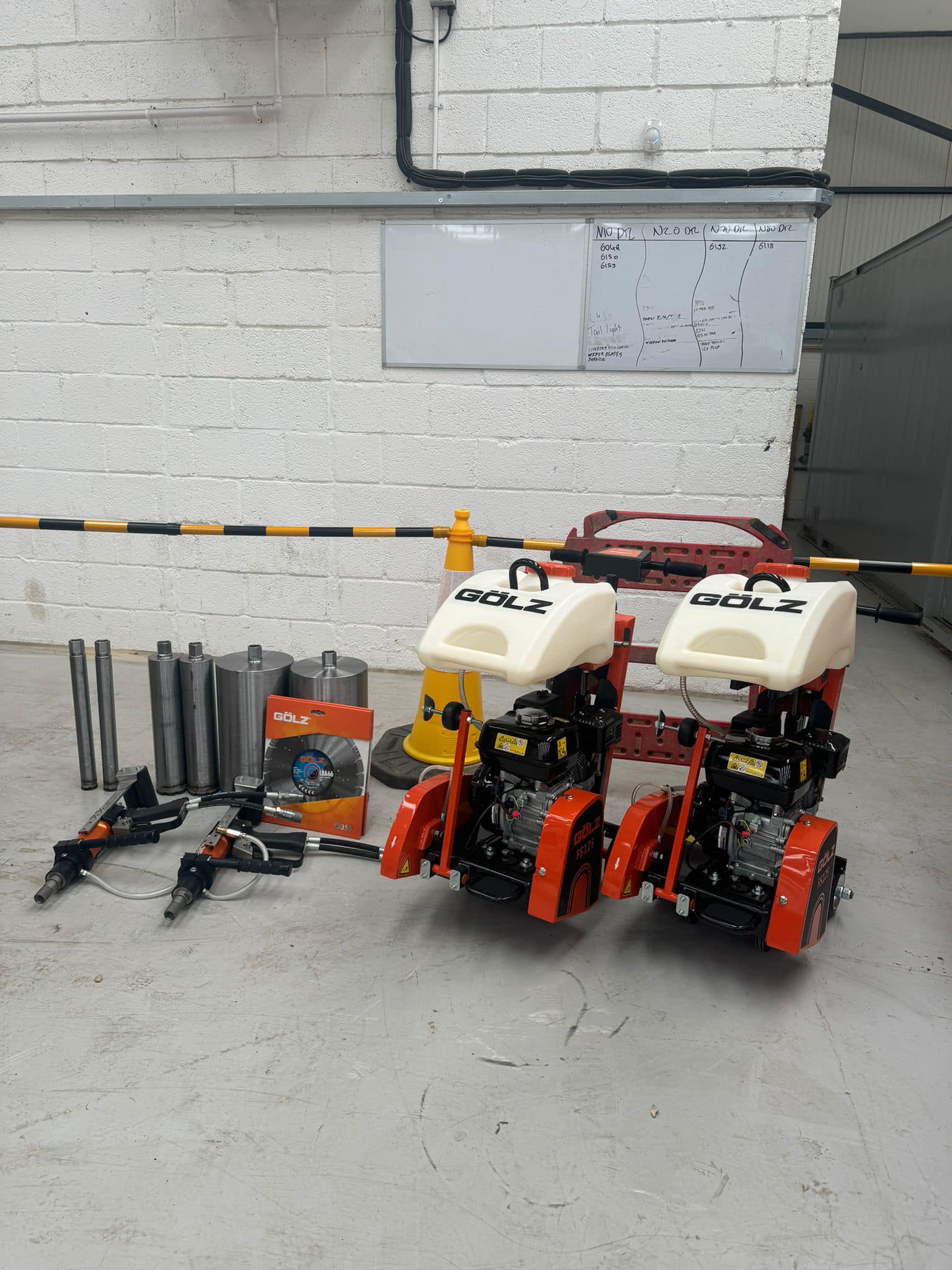 Civils machinery in warehouse