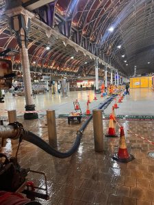 Tanker working on project in Paddington Station