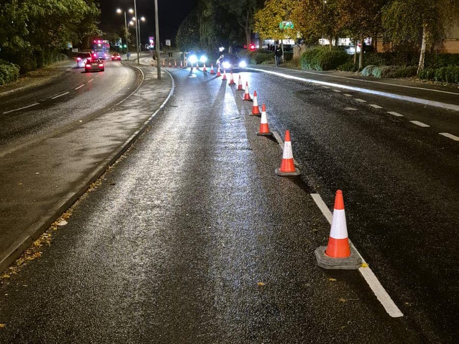 Night Traffic Management Work in Abingdon