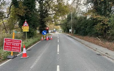 Our traffic management teams have been working with a road line marking crew over in Reading.