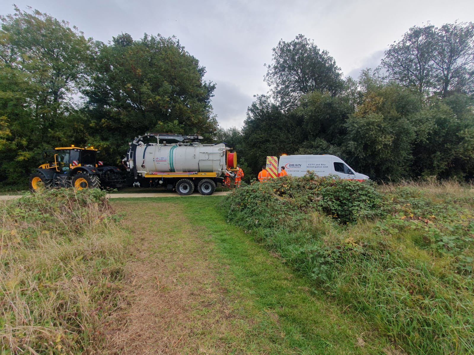 Tractor with tanker attached to the rear