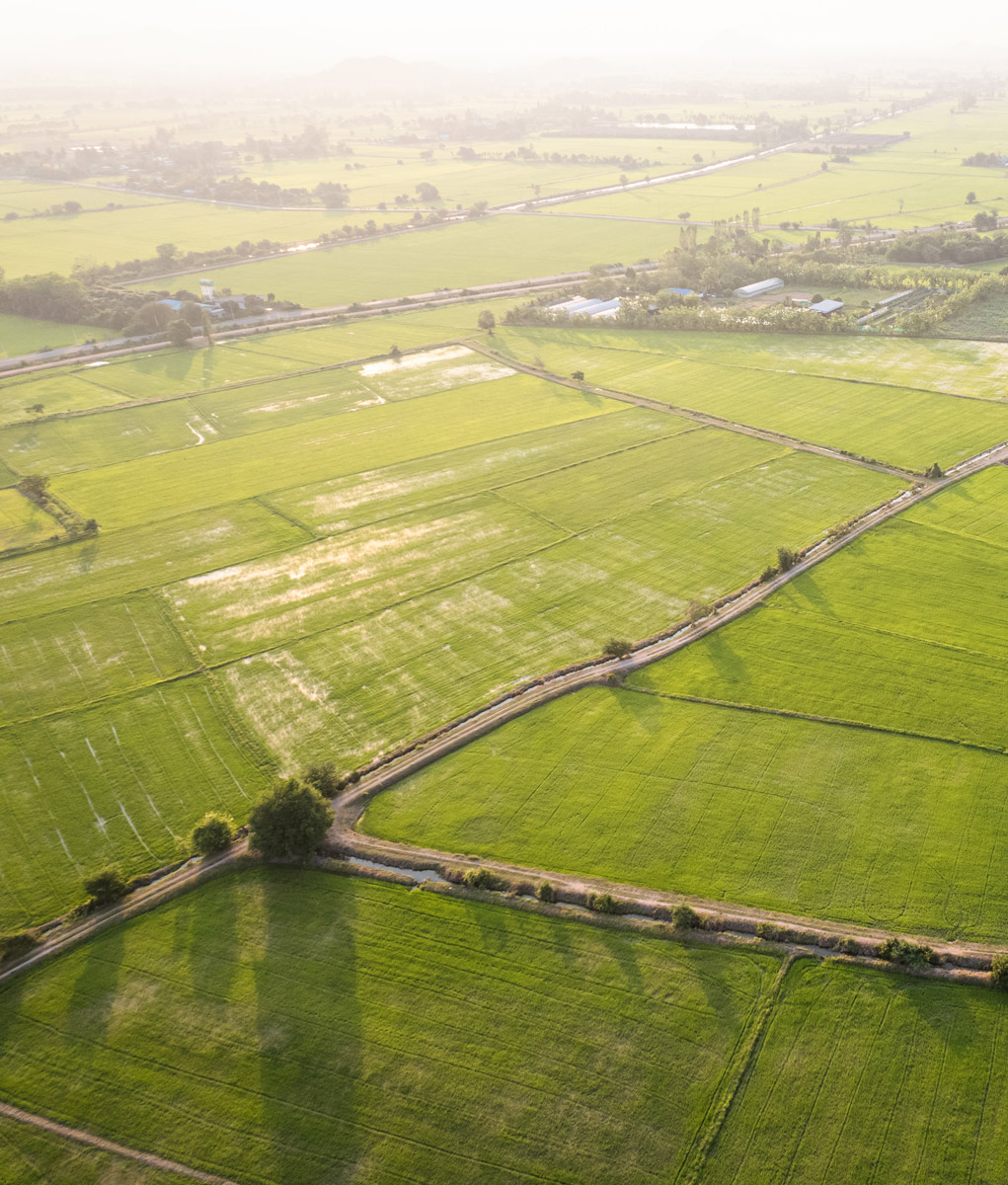 Ariel shot of farmland