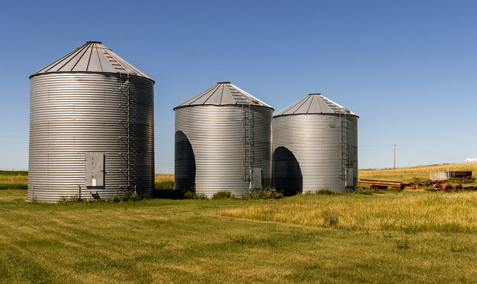 Silo tanker in farm