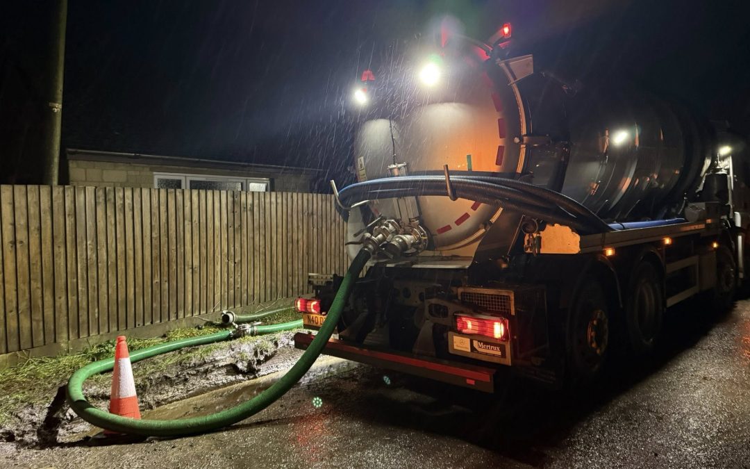 Flood warnings and heavy rain mean once again Drain Technology tanker team have to kick into action and have our on call reactive crews out working.