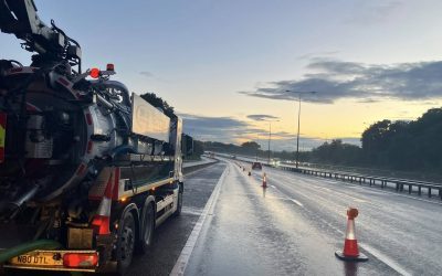 One of our water recycling tanker teams has been working nights throughout the week, supporting a major highways project in the South East.