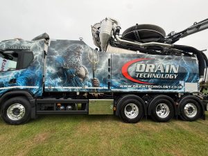 drain technology tanker with poseidon on the side