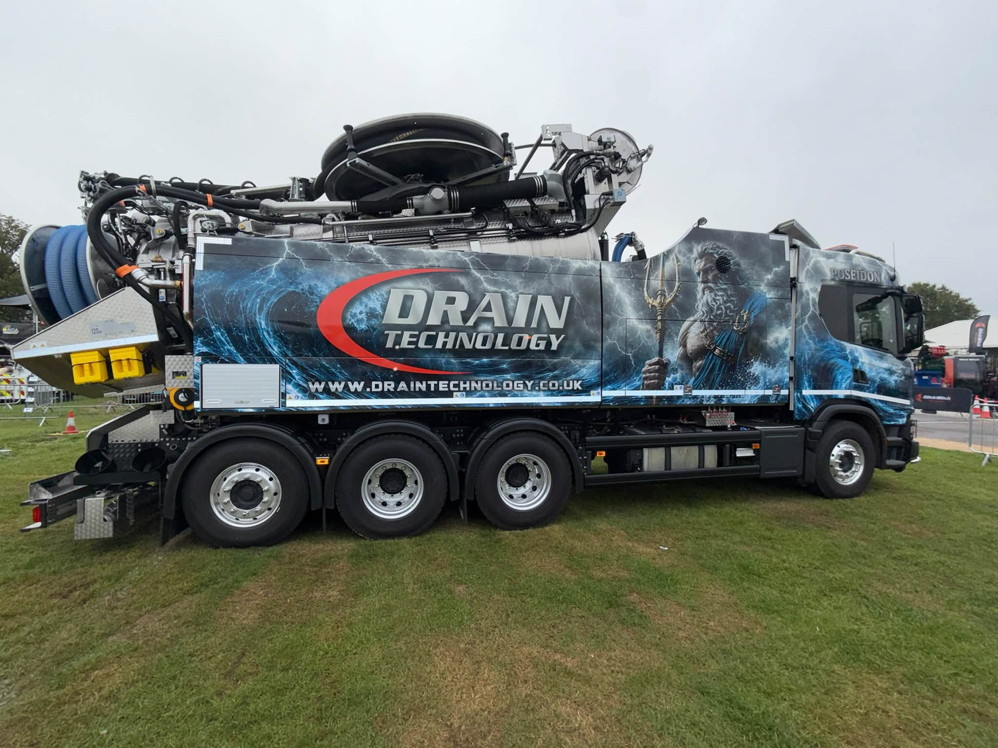 drain technology tanker with poseidon on the side