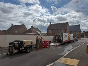Pipe rehabilitation kit in a residential area