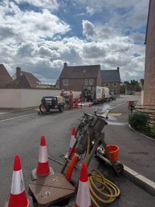 Pipe rehabilitation kit in a residential area