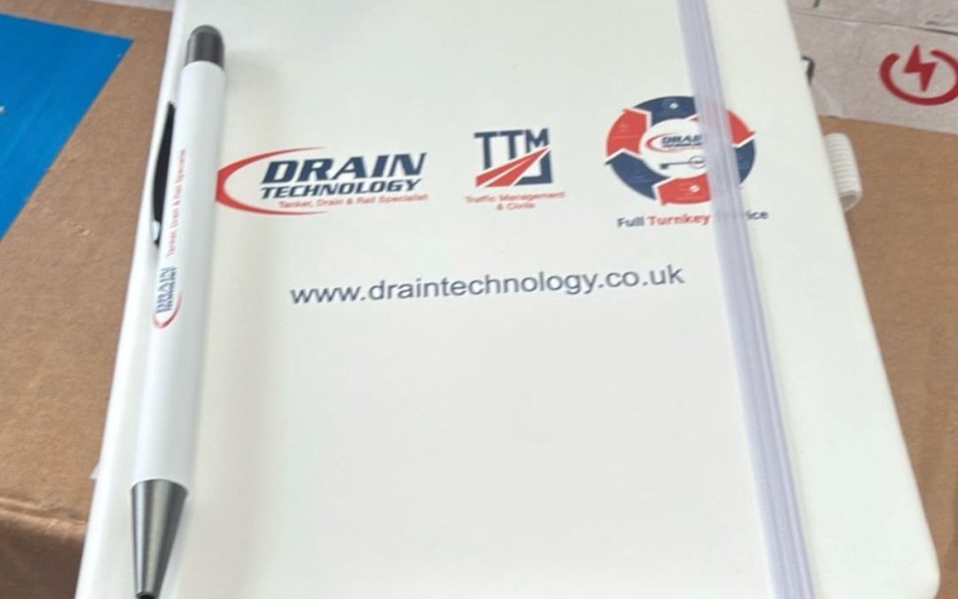 The latest branded A5 notebooks and pens have arrived ready for the no-dig live show next week.